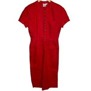 Vintage J.G. Hook Red Dress size 10 nautical pin up